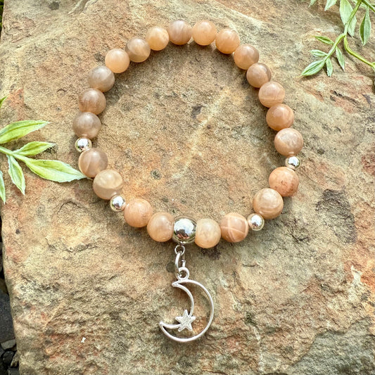 Moonstone with Moon Charm