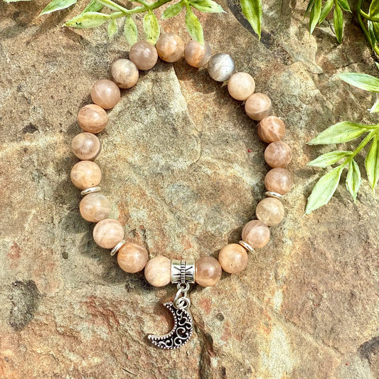 Moonstone with Moon Charm