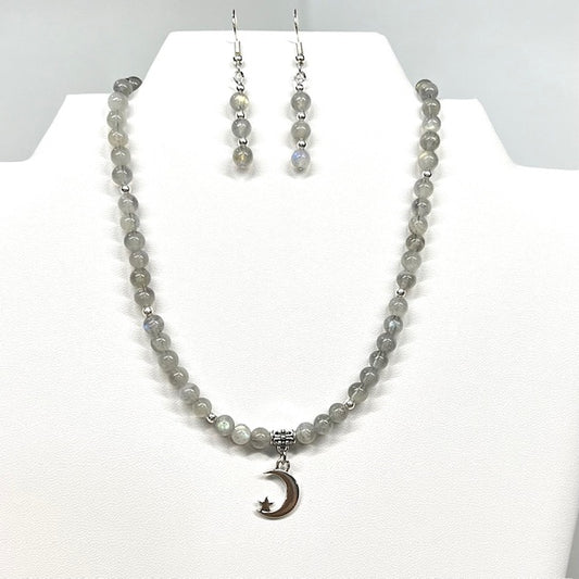 Labradorite & Moon Set- necklace & earrings