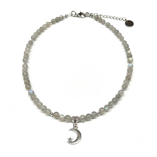Labradorite Necklace with Moon