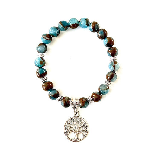 Blue Lake Cloisonné Jasper with Tree of Life