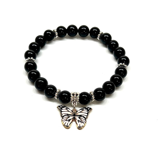 Black Tourmaline with Butterfly