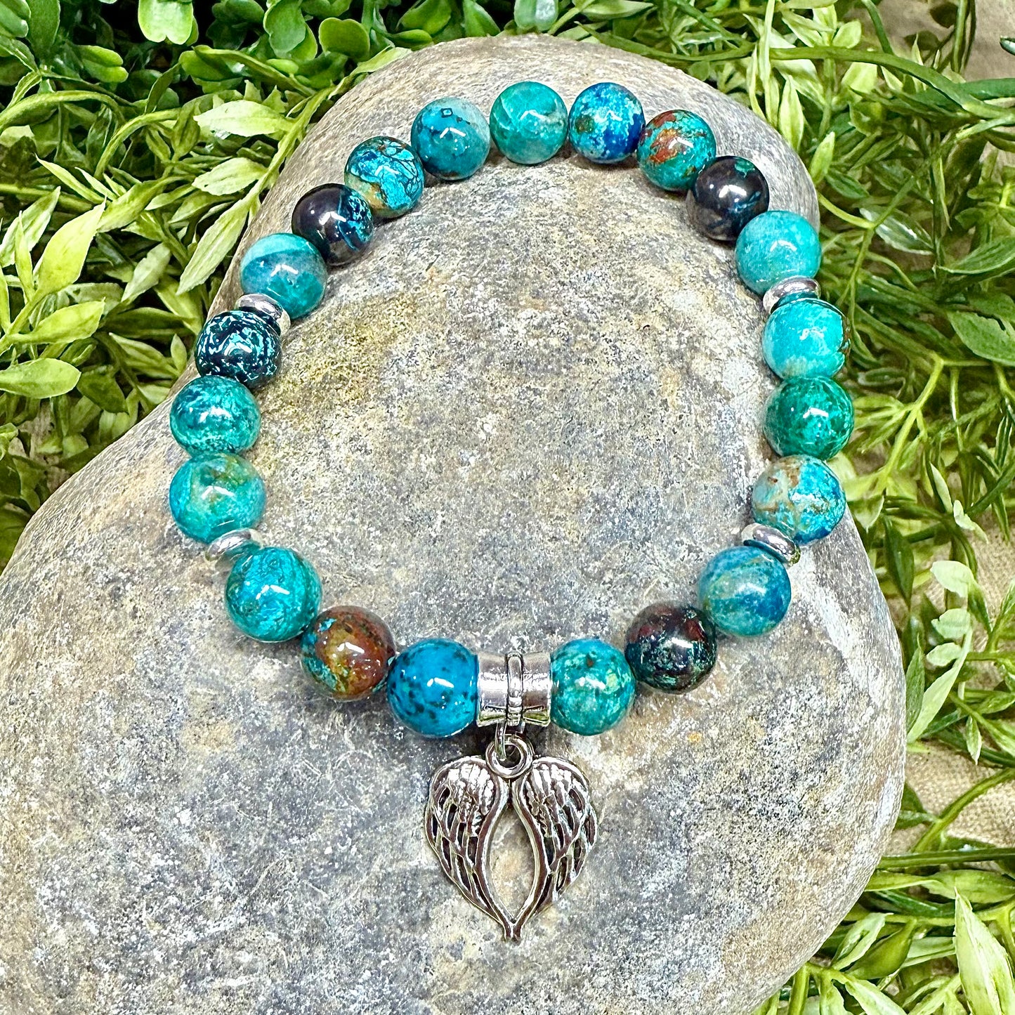 Azurite with Angel Wing Charm