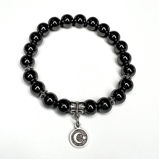 Hematite with Moon & Star Charm