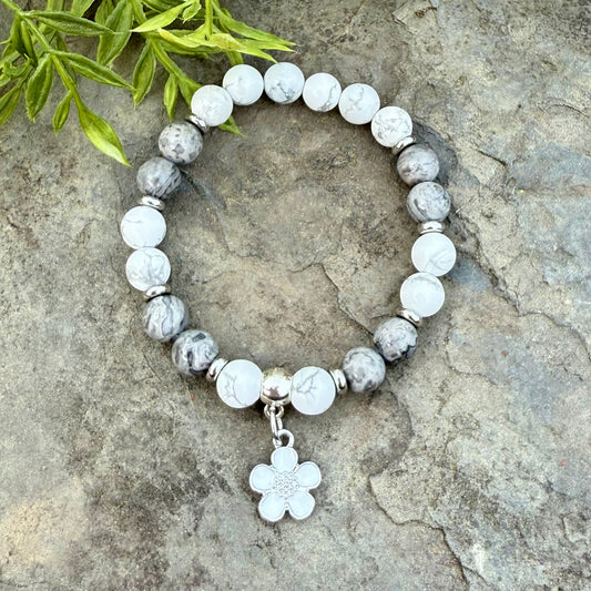 Harmony Bracelet with White Flower Charm