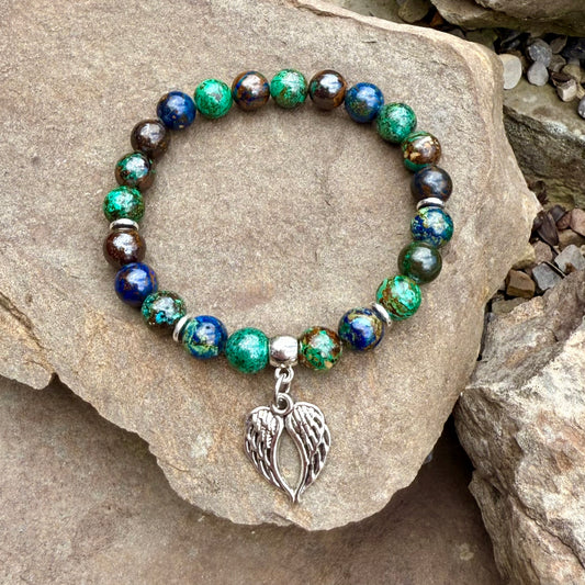 Azurite with Angel Wing Charm