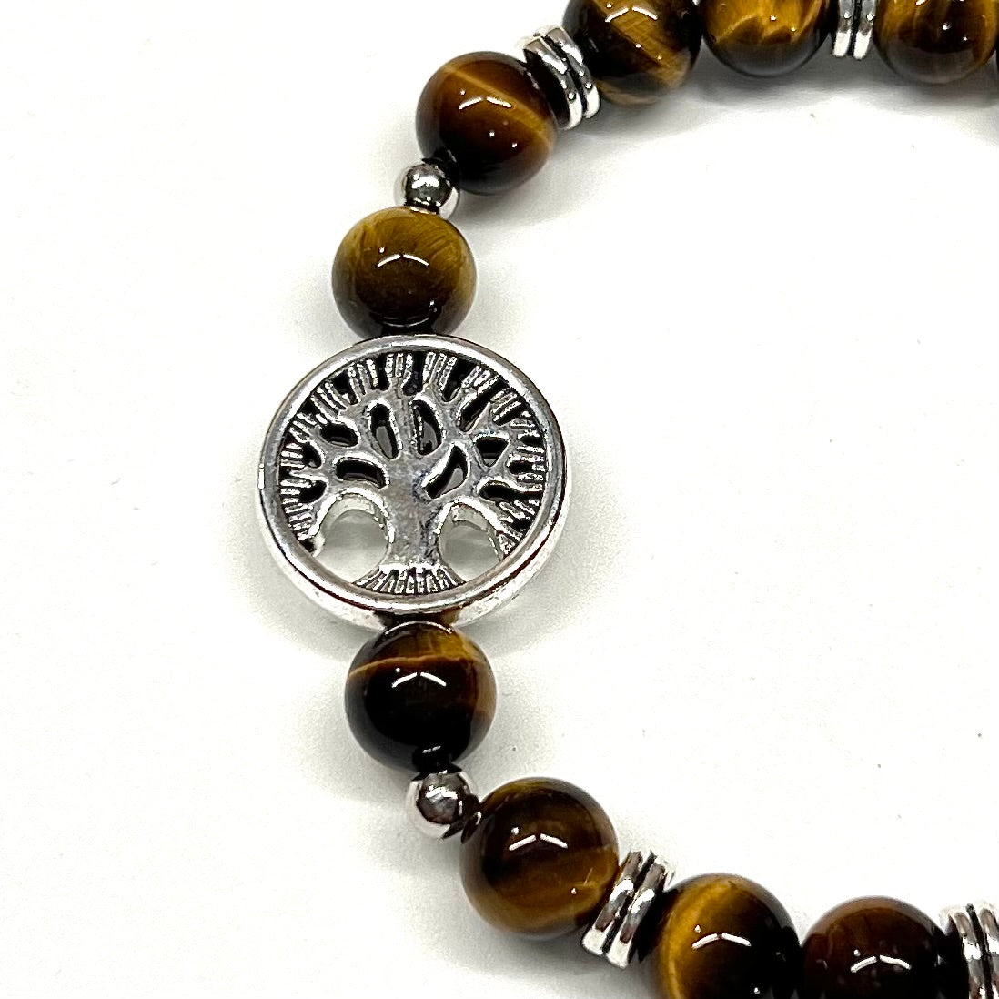 Yellow Tigers Eye with Tree of Life