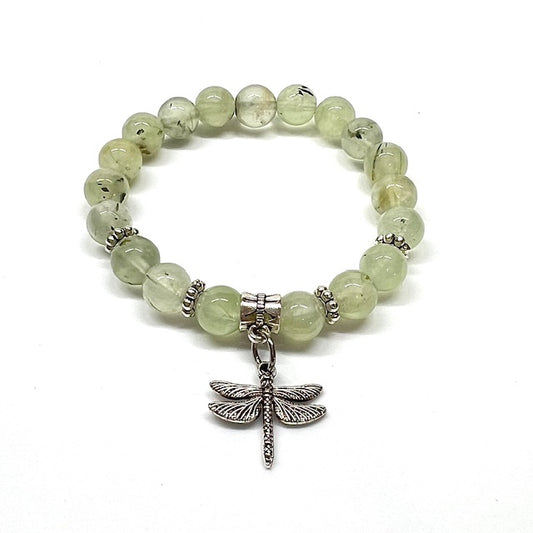 Prehnite with Dragonfly Charm